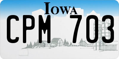 IA license plate CPM703