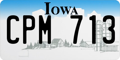 IA license plate CPM713