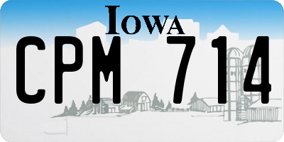 IA license plate CPM714