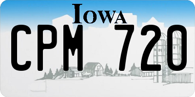 IA license plate CPM720