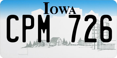 IA license plate CPM726