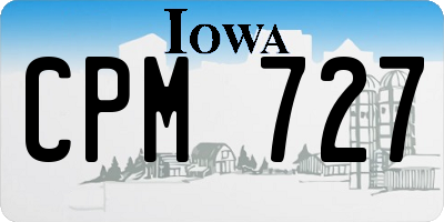 IA license plate CPM727