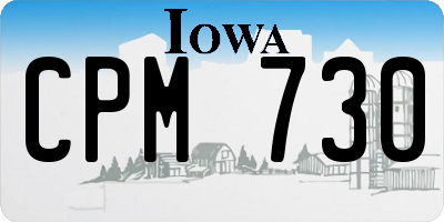 IA license plate CPM730