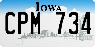 IA license plate CPM734