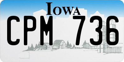 IA license plate CPM736