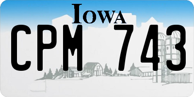IA license plate CPM743