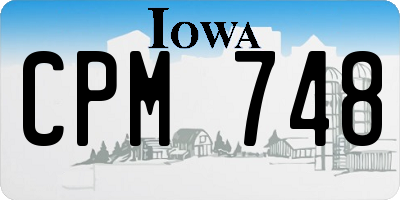 IA license plate CPM748