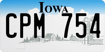 IA license plate CPM754