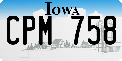 IA license plate CPM758