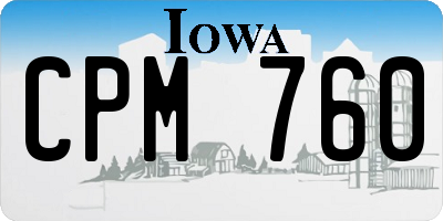 IA license plate CPM760