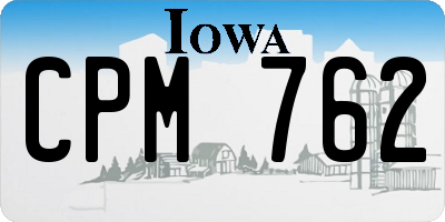 IA license plate CPM762