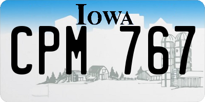 IA license plate CPM767
