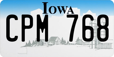IA license plate CPM768