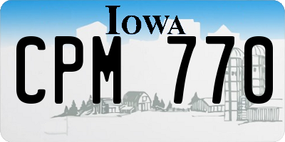 IA license plate CPM770