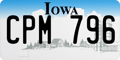 IA license plate CPM796