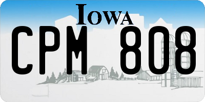 IA license plate CPM808