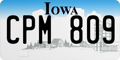 IA license plate CPM809