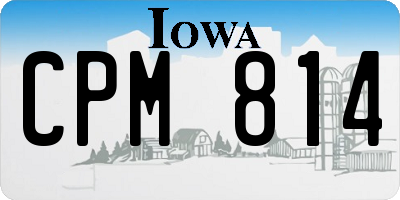 IA license plate CPM814