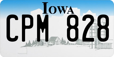 IA license plate CPM828