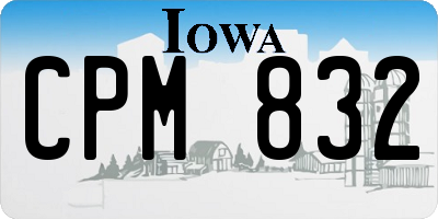 IA license plate CPM832