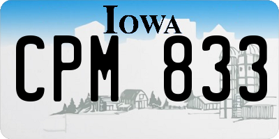 IA license plate CPM833