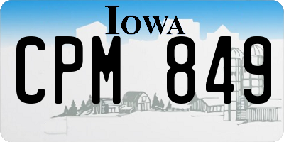IA license plate CPM849
