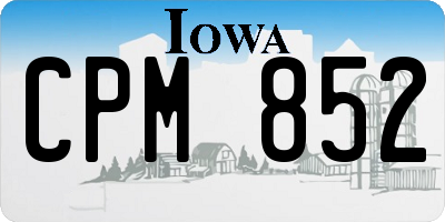 IA license plate CPM852