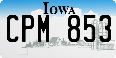 IA license plate CPM853