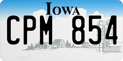 IA license plate CPM854