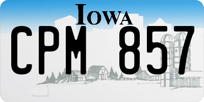 IA license plate CPM857
