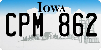 IA license plate CPM862