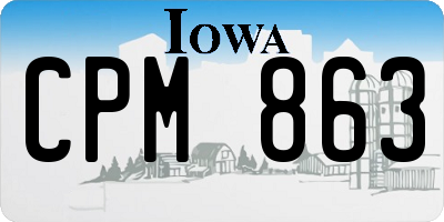 IA license plate CPM863