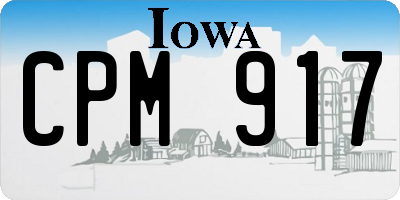 IA license plate CPM917