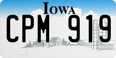 IA license plate CPM919