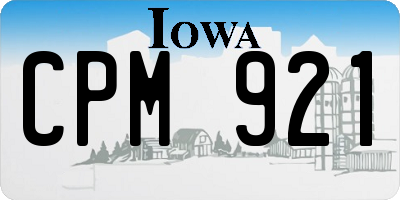 IA license plate CPM921