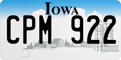 IA license plate CPM922