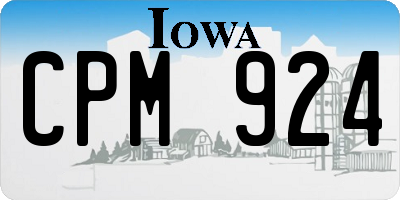 IA license plate CPM924
