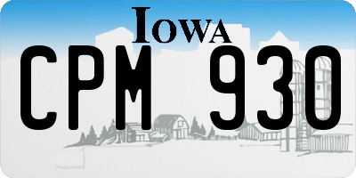 IA license plate CPM930