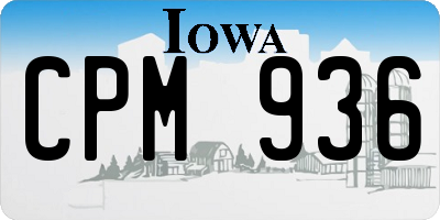 IA license plate CPM936