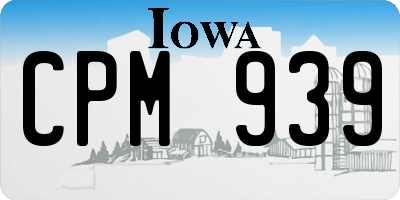 IA license plate CPM939