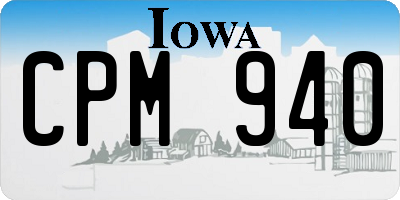 IA license plate CPM940