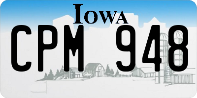 IA license plate CPM948