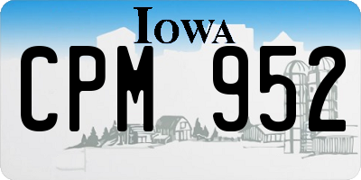 IA license plate CPM952