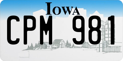 IA license plate CPM981