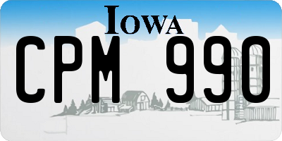 IA license plate CPM990
