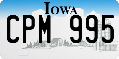 IA license plate CPM995