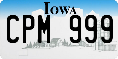 IA license plate CPM999