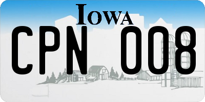 IA license plate CPN008
