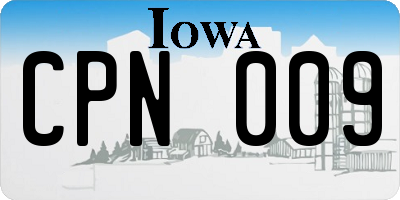 IA license plate CPN009