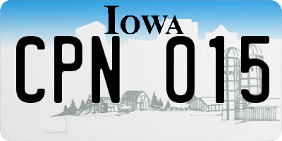 IA license plate CPN015